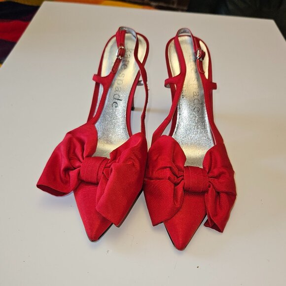 Kate Spade New York Slingback Pointed Toe Pump In Cherry Rouge Size 8B - Picture 1 of 16